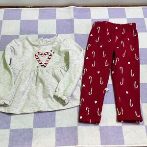 Carter's Red and White Candy Cane Pajama Set